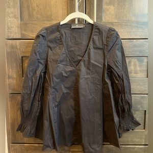 Tuckernuck Pomander Place black long sleeve spring/summer blouse